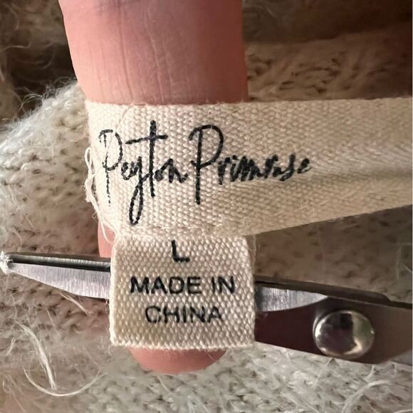 Peyton Primrose Cheetah Print Sweater Size Large Off Taupe Soft Leopard - Picture 3 of 10